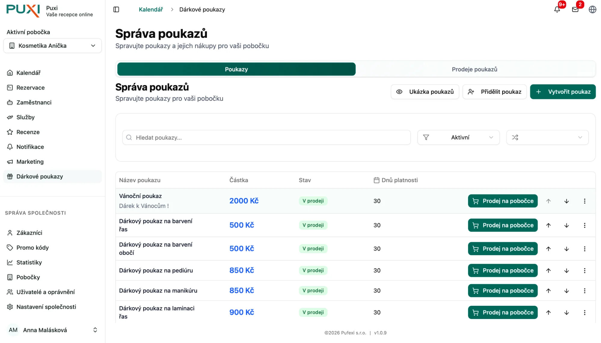 Prodej na pobočce
