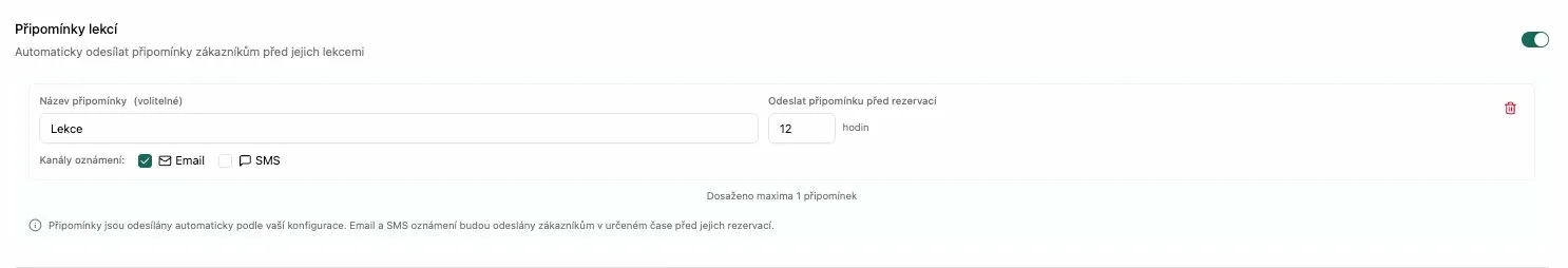 Připomínky lekcí/kurzů