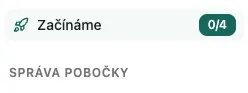 Průvodce v postranním menu